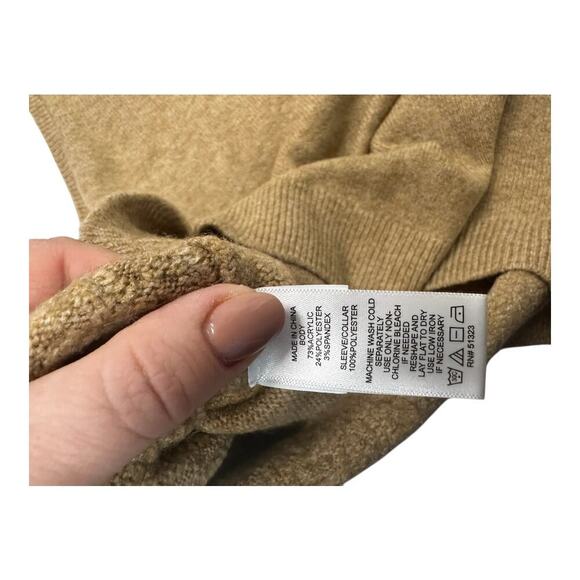 CeCe Vest Sweater Women's L Brown Collared Blouson-Sleeve Back Keyhole Acrylic - Picture 6 of 6